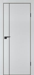 Межкомнатная дверь P-21  черный молдинг PET,  кромка ABS черная c 4-х ст. Сапфир матовый